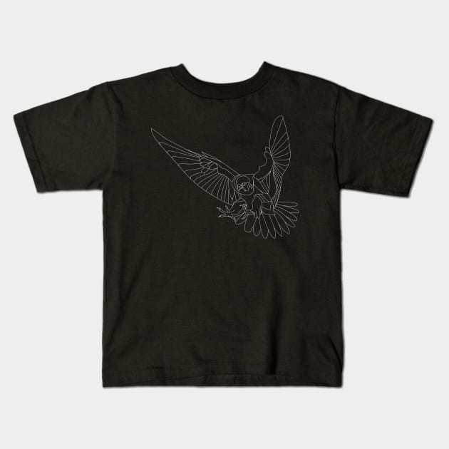 dark peregrine falcon ecopop Kids T-Shirt by jorge_lebeau